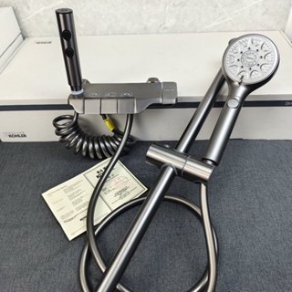 【KOHLER科勒】鋼琴鍵全銅沐浴花灑套裝 家用簡易槍灰色混水閥 三聯水龍頭 沐浴衛浴浴室增壓蓮蓬頭水龍頭淋雨模式套裝