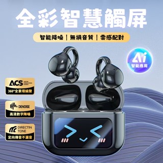 現貨 夾耳式彩屏耳機 真無線降噪藍芽耳機 柏林之聲 超長續航 螢幕耳機 耳夾式 運動耳機 5.4藍牙耳機 螢幕耳機