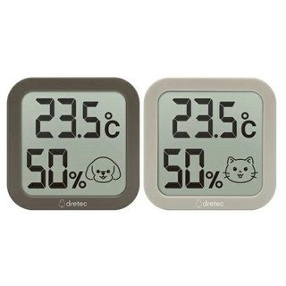 ~* 拾穗精品 *~日本 dretec 寵物環境溫濕度計 淺灰色 深灰色