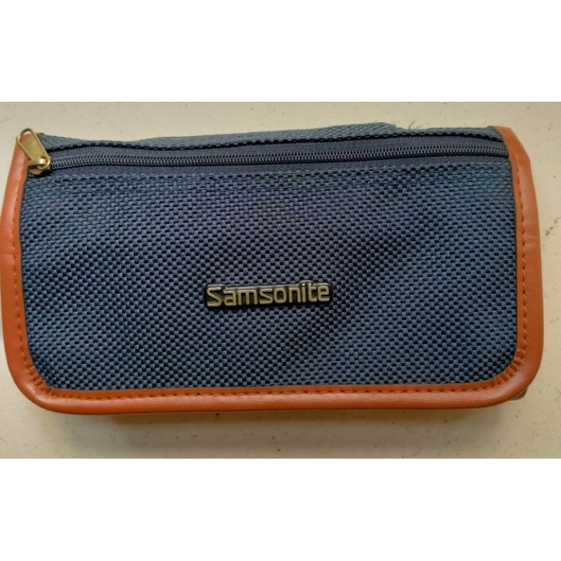 Samsonite 旅行用收納 腰包 護照文件夾 卡夾 收起20×10×3公分 九成九新