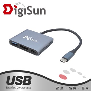 DigiSun UB328 USB Type-C to HDMI+USB3.1+Type-C Charging多功能擴充