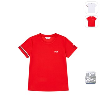【FILA】女性 吸濕排汗 短袖圓領T恤-紅色 5TEY-1475-RD