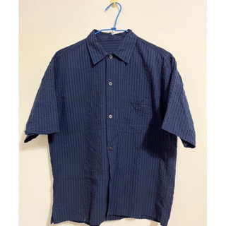 二手近全新/尺寸L/Uniqlo 深藍色 透氣襯衫