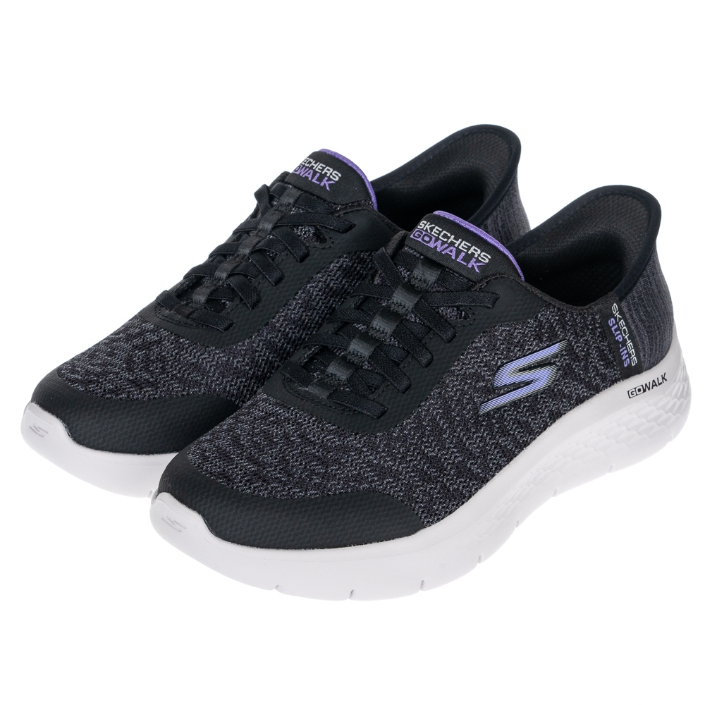 SKECHERS 女鞋 鬆緊帶 免綁鞋帶 健走鞋 瞬穿舒適科技 GO WALK FLEX 寬楦款 124842WBKLV