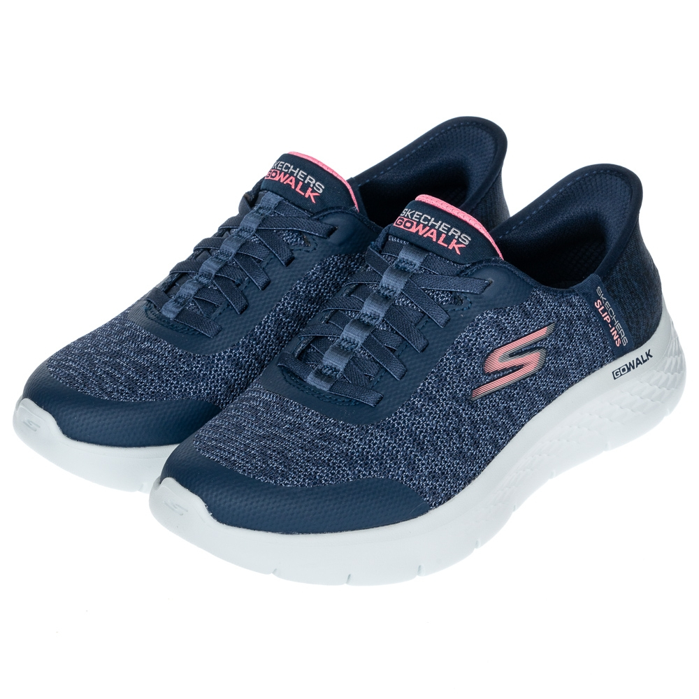 SKECHERS 女鞋 鬆緊帶 免綁鞋帶 健走鞋 瞬穿舒適科技 GO WALK FLEX 寬楦款 124842WNVPK