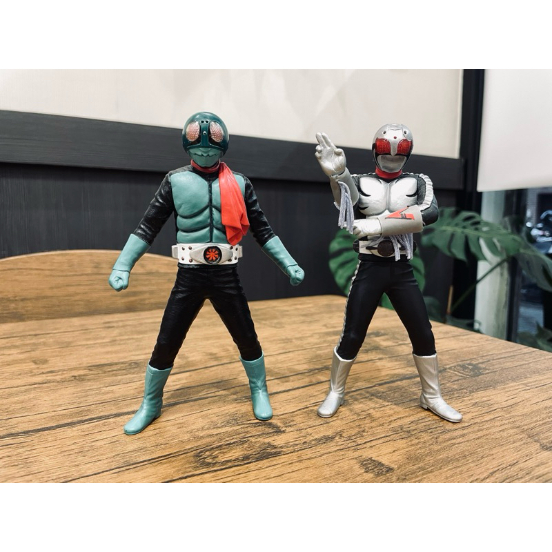 日本帶回 假面騎士 舊一號 super 1 超級一號 軟膠 17公分 軟膠魂 限定版 兩隻合售 非 shf 真骨雕
