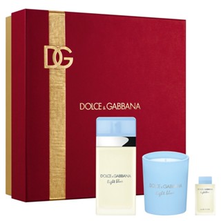 ~歐巴&歐尼~DOLCE&GABBANA D&G 淺藍女性淡香水 禮盒(50ml+4.5ml小香+蠟燭70g)