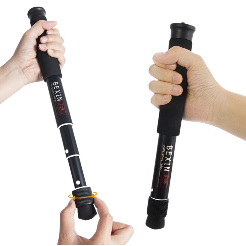 【中壢-水世界】BEXIN【P-256A 鋁合金 迷你單腳架】多功能 自拍桿 中柱延長桿 偏芯管拉伸 高122cm