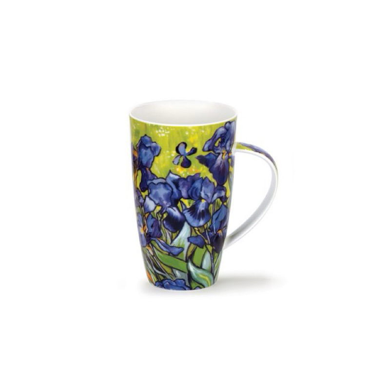 正品【100%英國製造】居禮名店Curio Boutique Dunoon 印象派鳶尾花骨瓷馬克杯-600ml