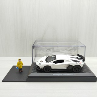 全新盒裝現貨~1:43~藍寶堅尼 Aventador SVJ 附人偶 白色 合金 模型車 玩具 迴力