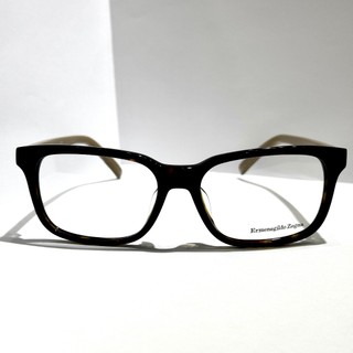 Ermenegildo Zegna 時尚咖啡琥珀方框眼鏡 鏡腳立體LOGO設計 光學鏡框 EZ5022-F 056
