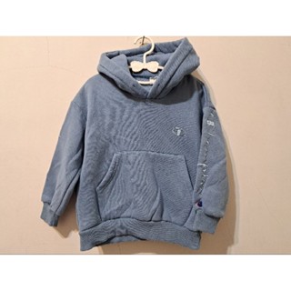 二手現貨💕Champion 兒童，厚!! 運動風 logo刺繡內刷毛連帽長袖上衣 帽T，105cm