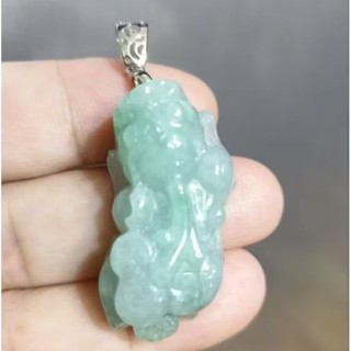 玉貴人…天然冰糯種如意貔貅翡翠玉墜項鍊，特價
