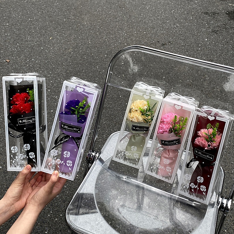 【桃園出貨 可開統編】母親節康乃馨香皂花束 母親節 情人節肥皂花束 3朵盒裝禮品活動送客戶禮物 送媽媽禮物