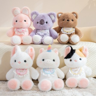 FAT CAT日韓系精品☆卡通跑跑動物絨毛玩具三花貓布娃娃白貓睡覺抱枕無尾熊玩偶獨角獸兒童安撫枕棕熊生日交換禮物活動禮品