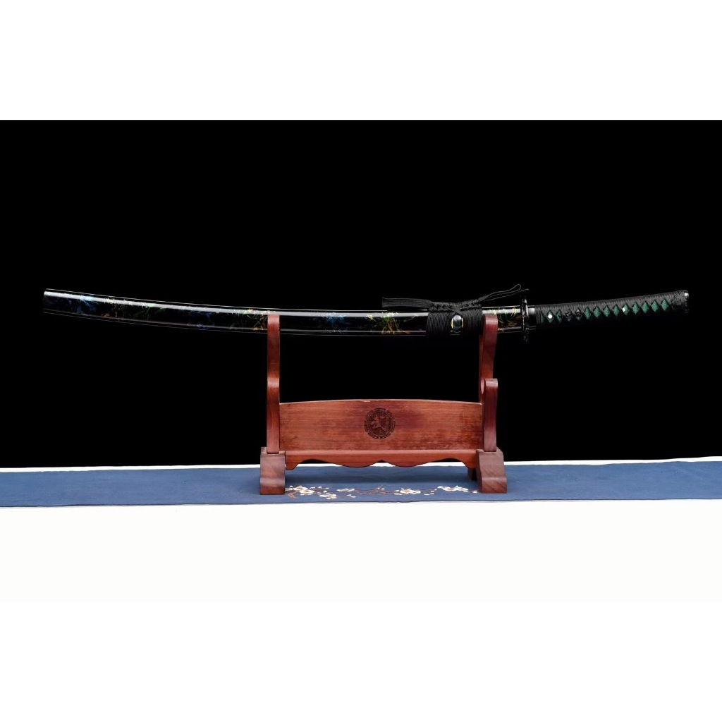 中碳鋼武士刀 彩綠武士刀 金屬一體武士刀 戶外武士刀武士道 模型刀劍 裝飾刀收藏 喬遷送禮 武術健身 精美擺設 未開刃