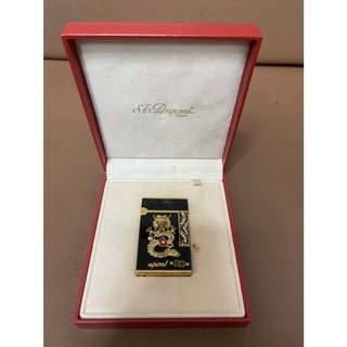 ［金展窗簾工作室］二手早期雕金龍鑲寶石限量款都彭打火機ST Dupont