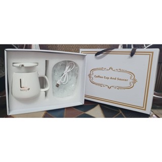 Coffee Cup And Saucer - 白色充電保溫咖啡杯組