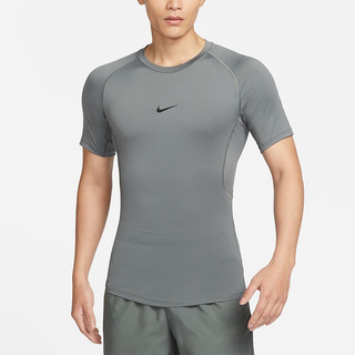 NIKE 短袖上衣 男 訓練上衣 慢跑上衣 AS M NP DF TIGHT TOP SS 灰 FB7933084