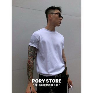 【PORY STORE】 CLEAN FIT 韓系基礎 超頂 彈力 合身 素T 穿搭必備 短袖 必買