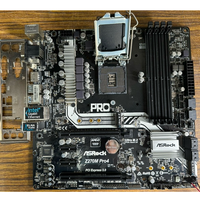 華擎ASROCK Z270M PRO4 1151主機板/8-9代主機板/二手良品附檔板