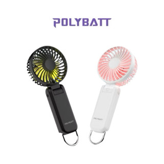 【POLYBATT】掛扣雙扇葉涼風扇 USB充電 可折疊 手持風扇 可折疊風扇 小風扇 涼風扇 五段調節 風扇 手拿風扇