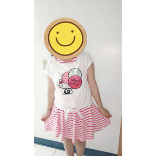 二手衣物出清 優惠二手衣物 修身短上衣女 慵懶風短袖 kt印花洋裝春夏季 二手品