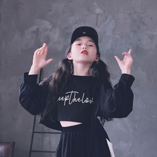 🎈套裝🎈女童爵士舞演出服兒童舞蹈練功女孩嘻哈街舞套裝女生潮流洋氣衣服%優質