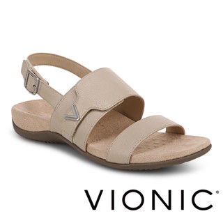【VIONIC 法歐尼】Reva雷瓦 魔鬼氈設計腳背腳跟繫帶可調式時尚休閒涼鞋矯正鞋足弓鞋健康機能鞋