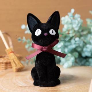 日本正版 宮崎駿 吉卜力 現貨 魔女宅急便 黑貓吉吉 JIJI 植毛 植絨 軟膠公仔 公仔 擺飾 模型 拍攝小道具 收藏
