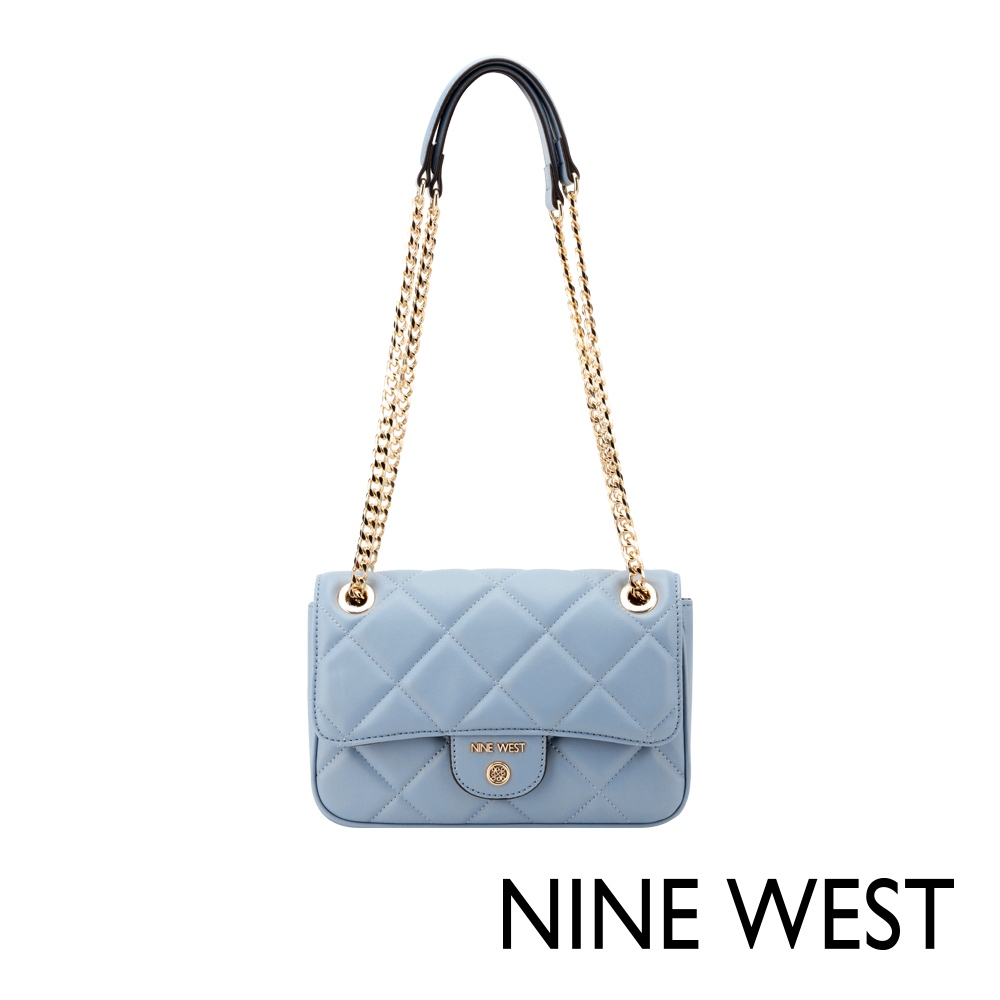 【NINE WEST】MEILANI 菱格鍊帶斜背包-藍色(129221)