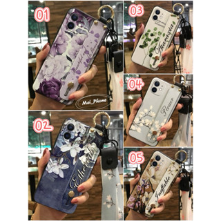 iPhone 16promax 15pro 14 13 12mini、OPPO、三星 復古 花朵 腕帶支架 掛繩 手機殼