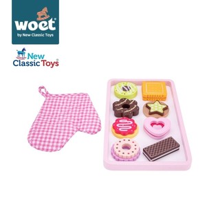 荷蘭 New Classic Toys 甜心烤盤甜點-10件組 10625 木製玩具 家家酒 小廚房玩具 扮家家酒配件