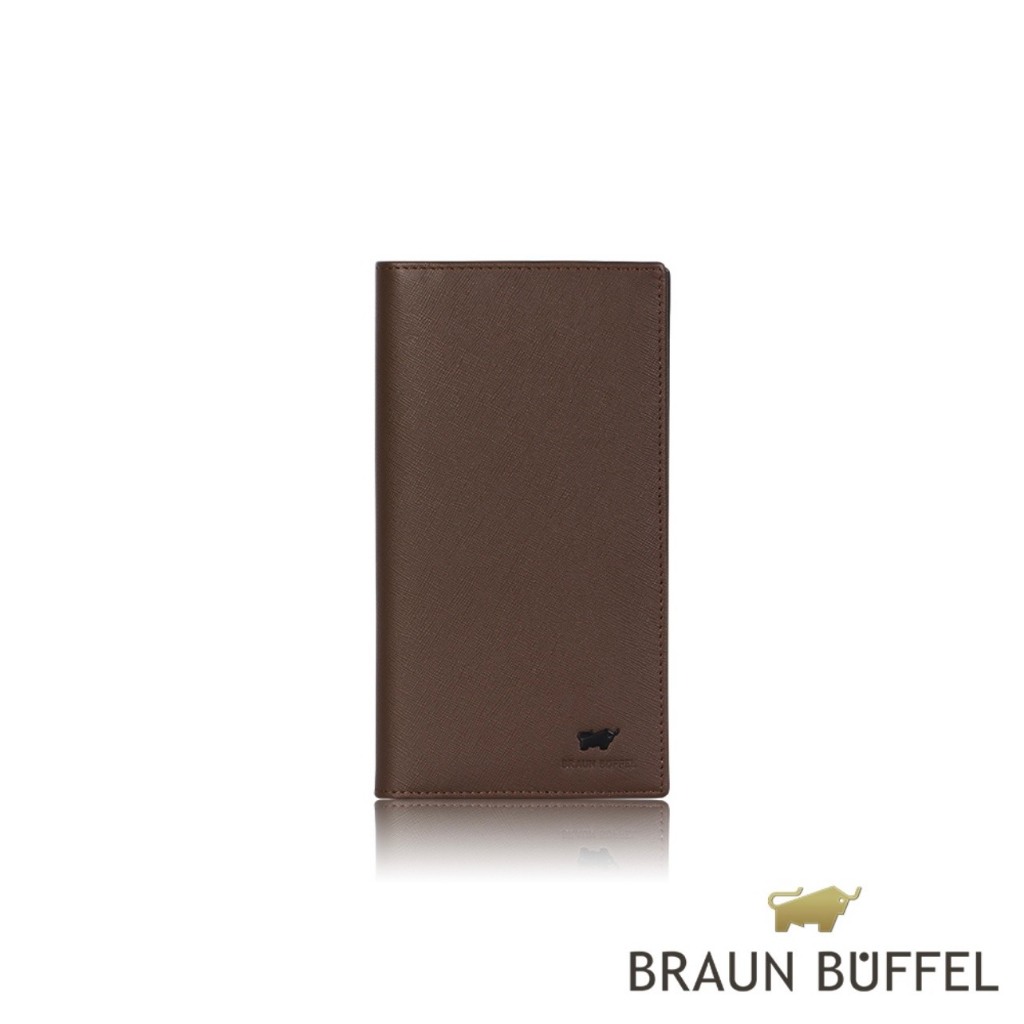 *【寧寧精品】台中35年老店 BRAUN BUFFEL 德國小金牛艾康系列 咖啡色男長夾 BF366-631-CNY