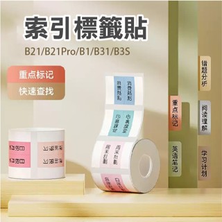 精臣B21Pro/B21S/B1/B21/B31索引標籤貼紙索引貼N次貼標籤紙便利貼筆記指示分類貼帳本管理生鮮分類
