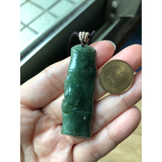 🌸小禾翡翠🌸 緬甸玉天然A貨翡翠玉墜 冰種 油青 冰油青 如意 竹 竹子 竹節 綠竹 萬事如意 節節高昇