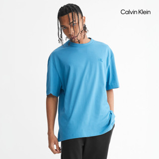 [Calvin Klein] CK Calvin Logo 圓領上衣 藍色