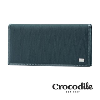 Crocodile 鱷魚皮件 真皮長夾 男皮夾 拉鍊 10卡 人字紋尼龍配素面皮革 Snapper 0103-10001