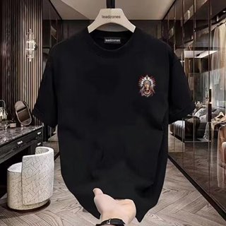 GP&臺灣現貨 短袖男 美式重磅痞帥純棉短袖T恤全棉男女款夏季ins羽毛頭像落肩寬鬆上衣