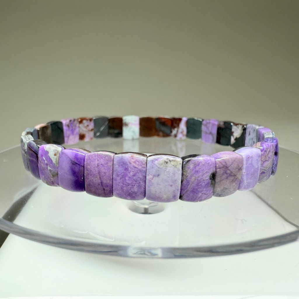 泡泡瑪水晶☪︎高品紫櫻花舒俱萊手排(小牙排) 舒俱來 舒俱徠 蘇紀石 帶帝王紫皇家紫