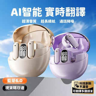 隔日達 AI翻譯耳機 真無線降噪藍芽耳機 多國語言翻譯 同聲翻譯 高畫質通話 6.0藍牙耳機 超長續航耳機 適用蘋果安卓