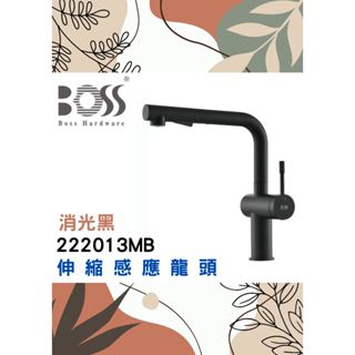 🌈BOSS🌈不銹鋼廚房伸縮感應龍頭 自動出水抽拉檯面 獨家專利 不鏽鋼 進口閥芯臺製 黑/拉絲 222013NB.MB