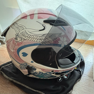 二手【SOL Helmets】SF-2全罩式安全帽 (浮世繪_白/粉) 輕量化 小帽款