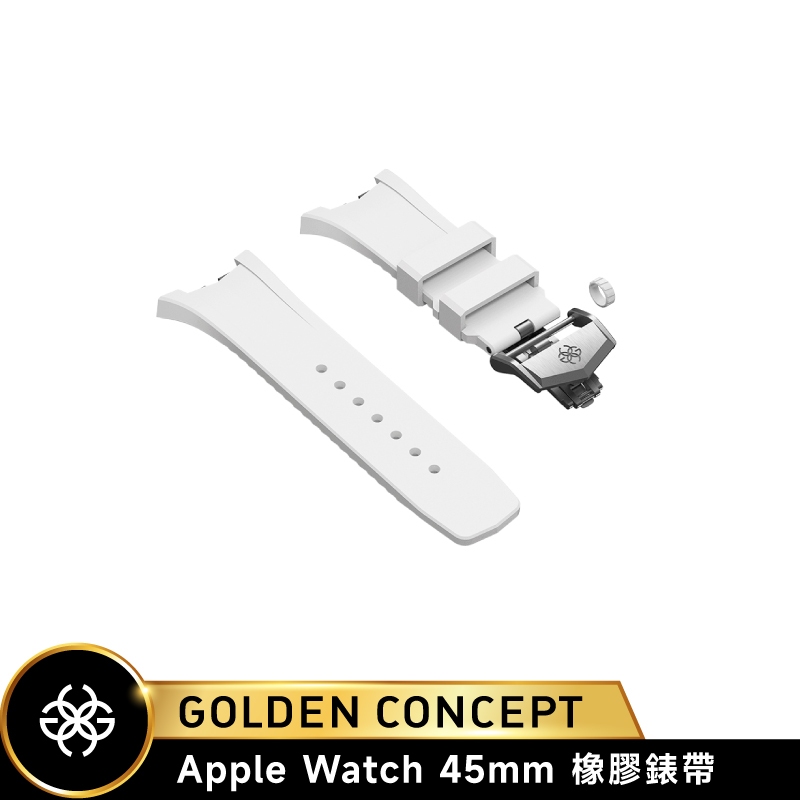 Golden Concept Apple Watch 45mm SPIII45-WH-BK 白色橡膠錶帶 黑色錶扣