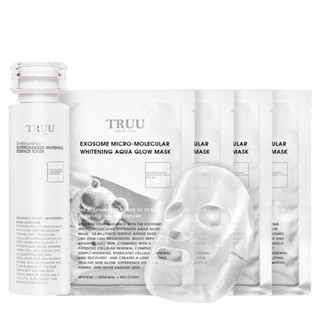 【TRUU童】【新品上市】美白外泌體超導精華露+外泌體微分子美白水光面膜 4入（250億科學級外泌體）