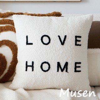 Musen【臺灣現貨】現代簡約ins可愛綿羊抱枕靠枕套ins風客廳沙發床頭靠墊抱枕套45*45腰靠