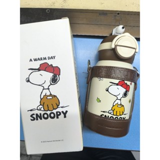 現貨 快速出貨 正版 雷標 snoopy 316內瞻 有背帶 史努比 雙飲保溫杯吸管雙飲杯子小學生幼兒園水壺