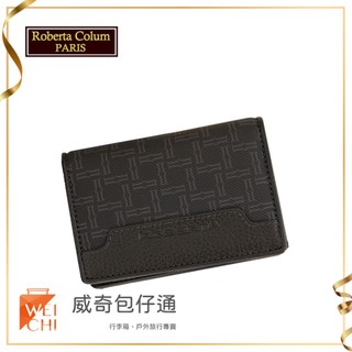 【Roberta Colum諾貝達】男用專櫃名片夾 進口牛皮配乳膠名片夾 (28909-黑色)【威奇包仔通】