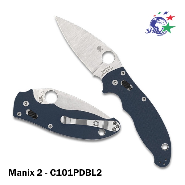 Spyderco 蜘蛛 - Manix 2 深藍柄折疊工具刀 / S110V粉末冶金鋼 - C101PDBL2【詮國】