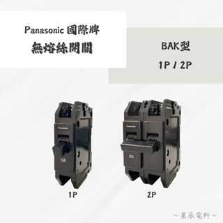 【Panasonic國際牌】BAK型 1P/2P無熔絲開關｜15A 20A 30A 40A 50A 5KA 10KA